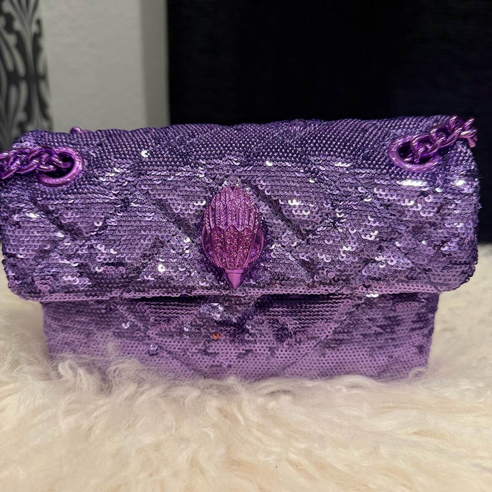 Kurt Geiger rare Purple Sequin mini crossbody bag (rare release in early 2000’s) - Picture 3 of 8